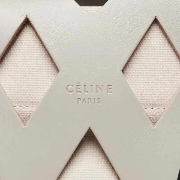 Celine Pale Grey Calfskin Leather Medium Cutout Phantom Luggage Tote Bag - Picture 6 of 12